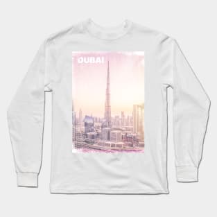 Vintage Dubai Poster | Places of the World Long Sleeve T-Shirt